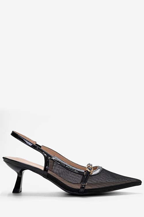 Γόβες Slingback Μυτερές με Δίχτυ